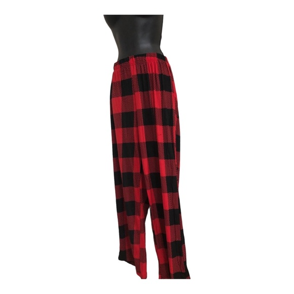 2pack Black & White, Red & Black Checkered soft cozy pajama pants size large new - Picture 15 of 16